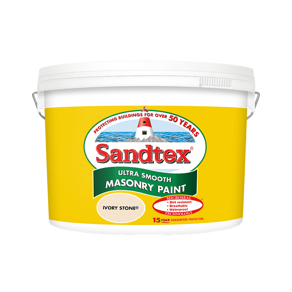 Sandtex Microseal Smooth Masonry Ivory Stone 10L
