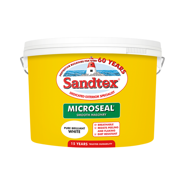 Sandtex 10lt Ultra Smooth Masonry Paint Pure Brilliant White