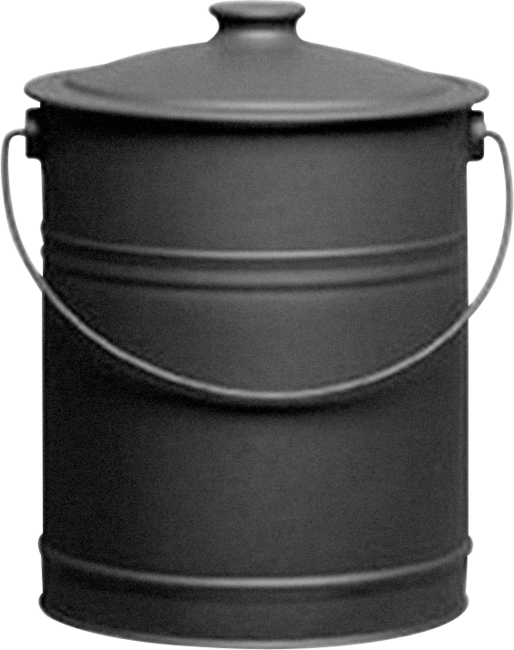 Black Steel Coal Bucket With Lid