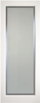 Indoors Kenmore White Primed Etch Glass Clear Border 80X32