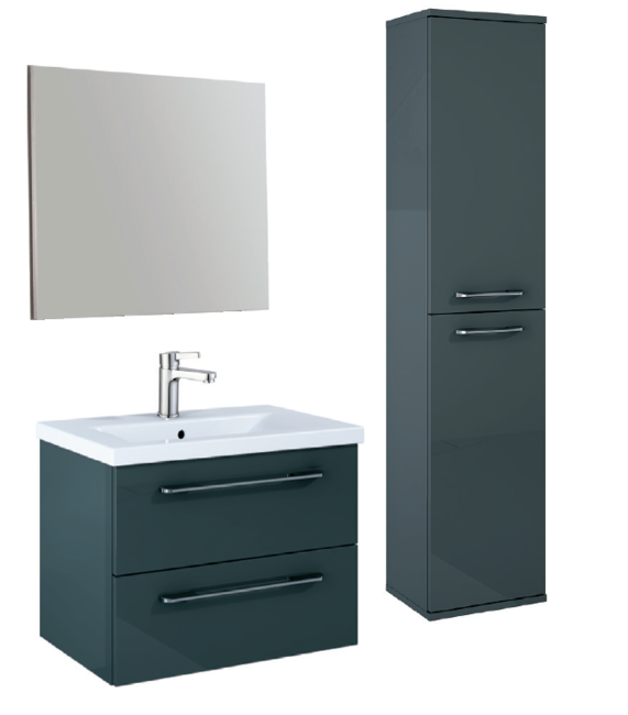 Sonas Otto Plus Gloss Grey Wall Hung Unit Furniture Pack - *Special Offer