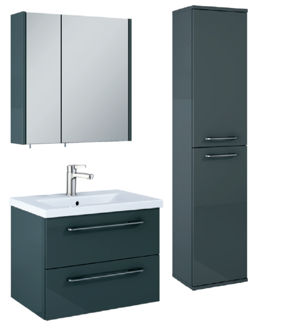 Sonas Otto Plus Gloss Grey Wall Hung Unit Furniture Pack  - *Special Offer