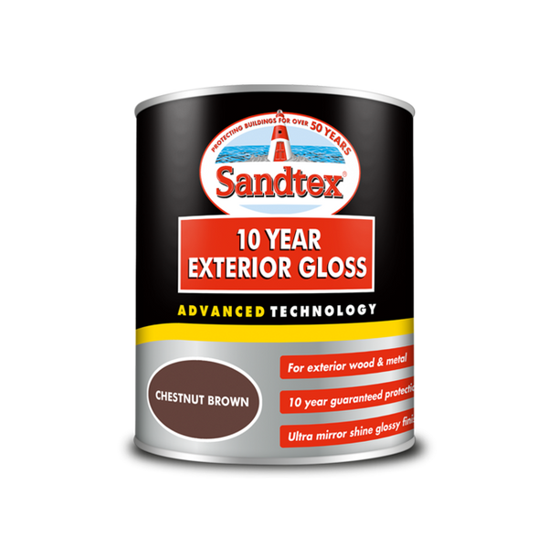 Sandtex 10 Year Gloss Chestnut Brown 750ml