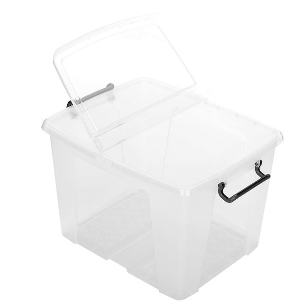 65L Smart Storemaster Box With Clip Handles Clear